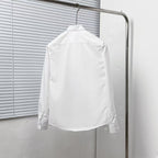 Dior - White Cotton Shirt with Scattered Black Embroidery