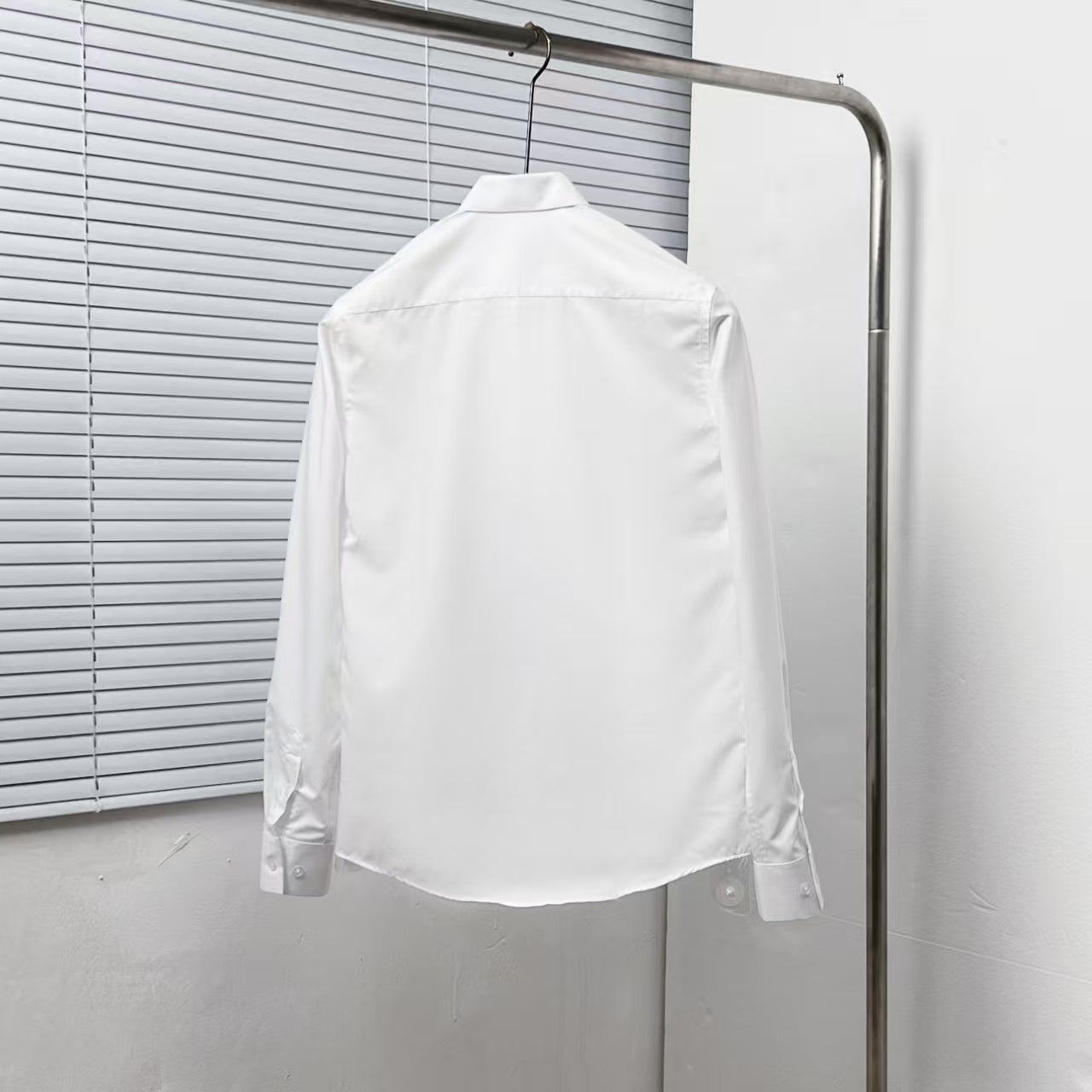 Dior - White Cotton Shirt with Scattered Black Embroidery