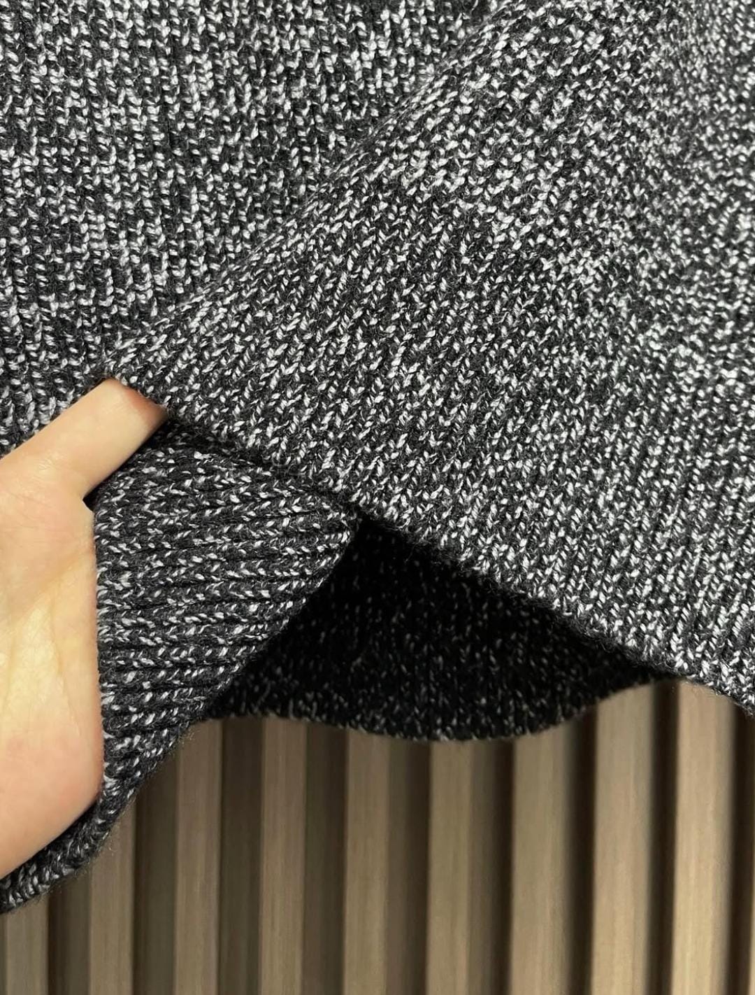 Celine - Grey Half-Zip Knit Sweater
