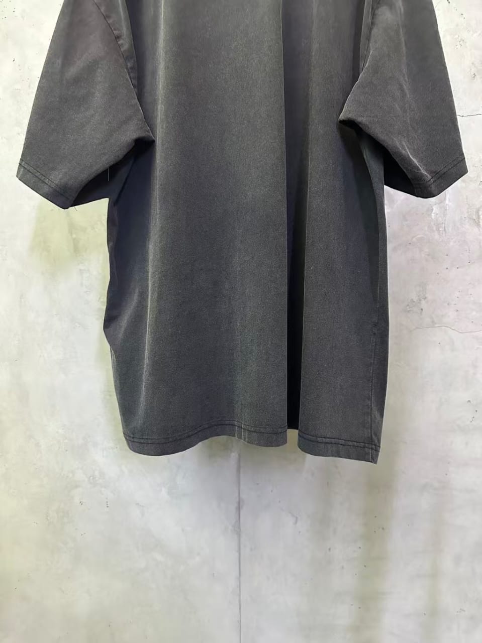 Balenciaga Stripe Logo T-Shirt – Faded Black Vintage Jersey