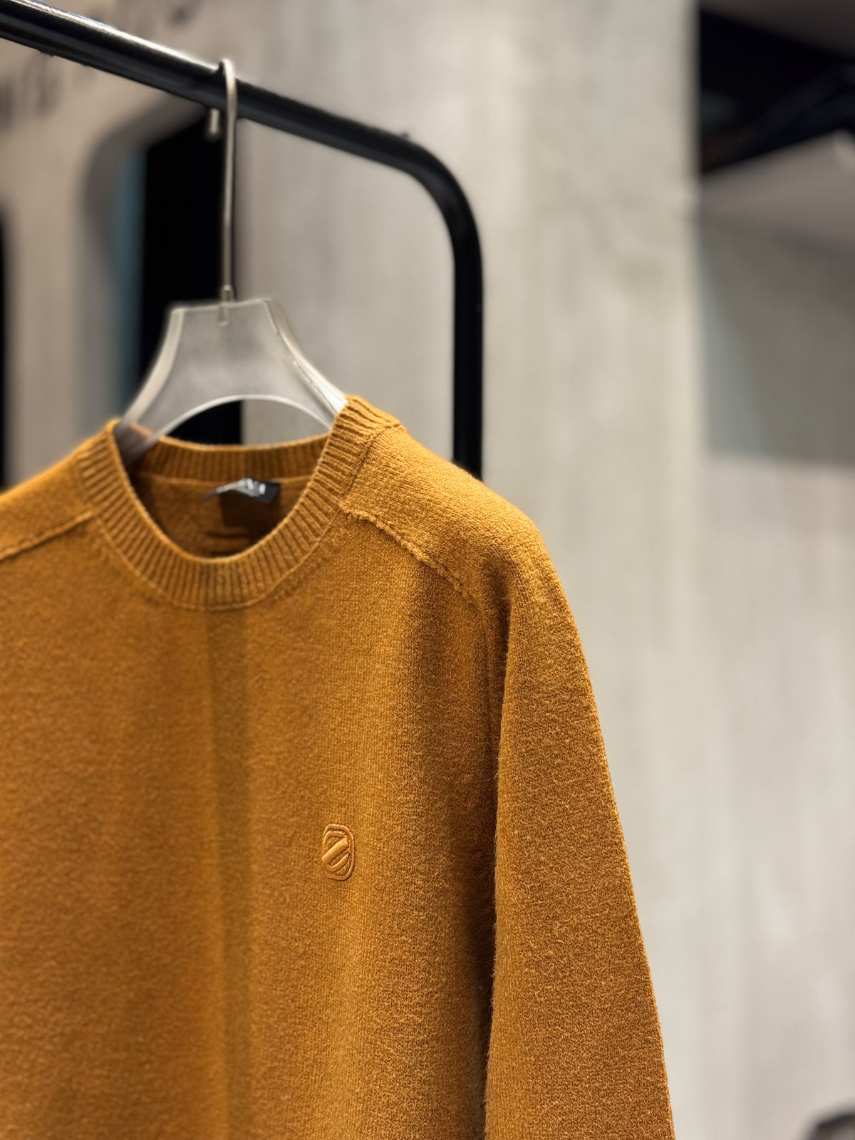 Zegna - Burnt Orange Knit Crewneck Sweater