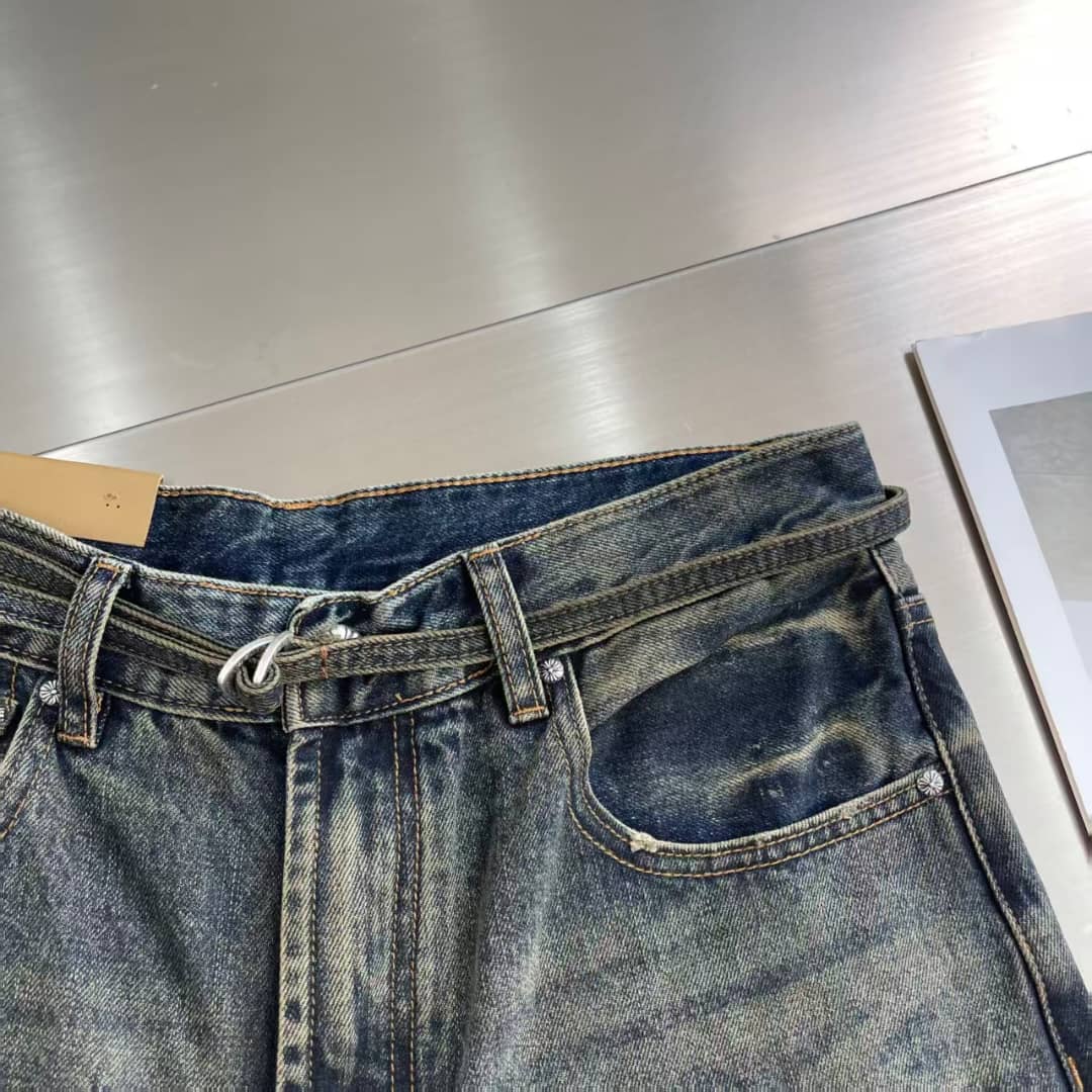 Chrome Hearts - "Vintage Indigo" Distressed Straight Leg Denim