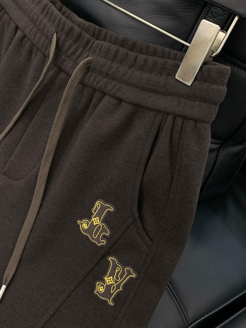 Louis Vuitton - Dark Brown Embroidered Logo Sweatpants