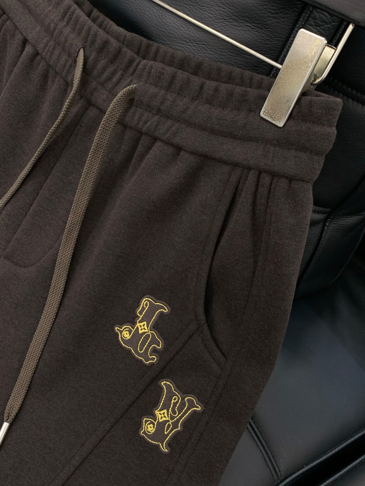 Louis Vuitton - Dark Brown Embroidered Logo Sweatpants