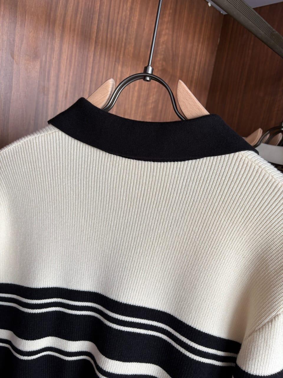 Loro Piana - Striped Knit Cardigan - Black/White