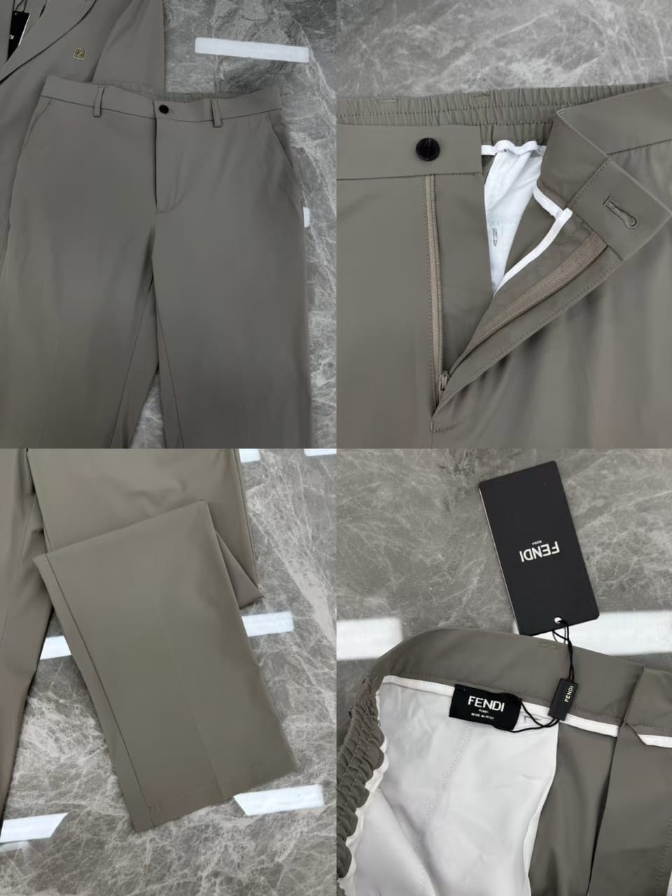 Fendi Men's Khaki Casual Blazer Suit Set