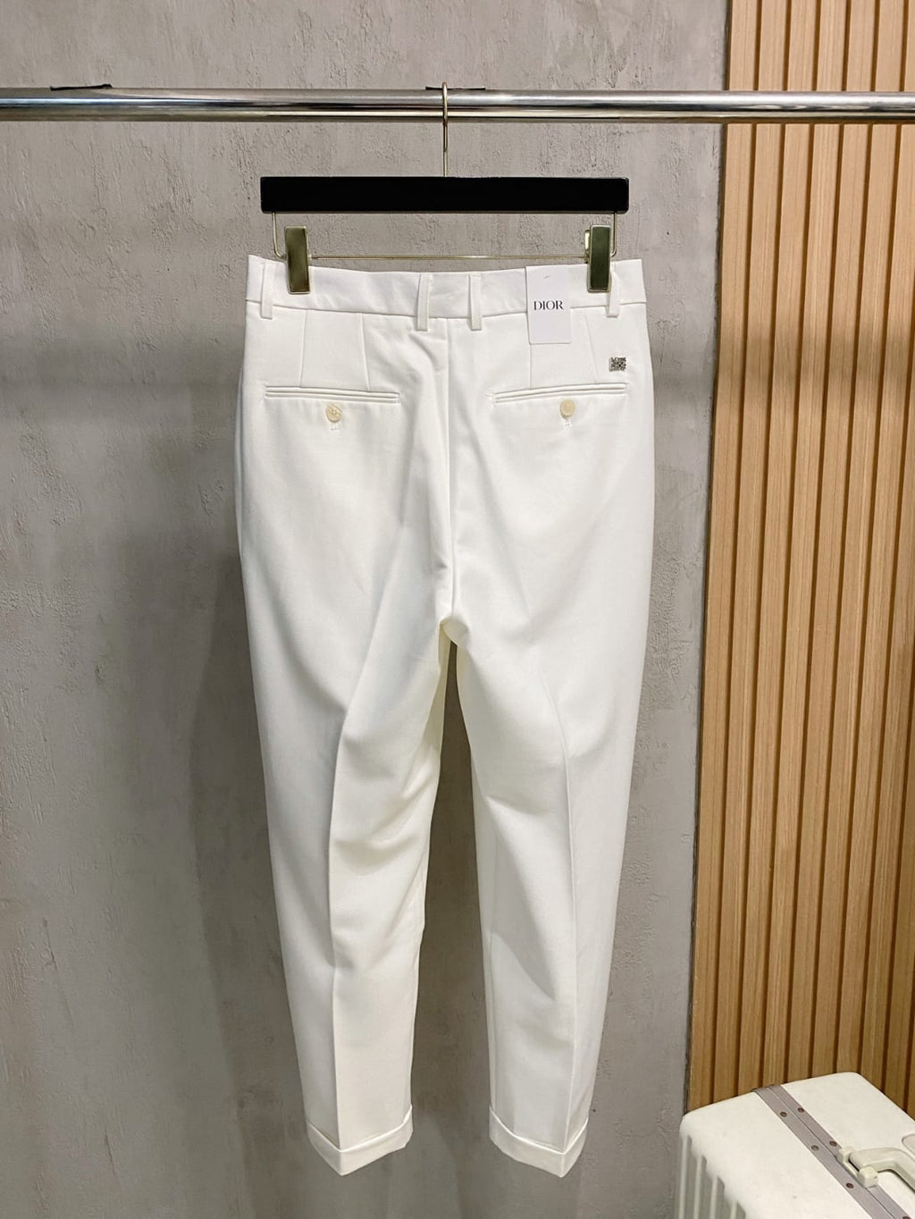 Dior Men's Elegant Regular-Fit White Trousers