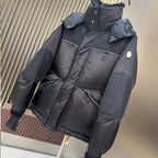 Moncler Grenoble Albiez Black Down Jacket with Faux-Fur Trim