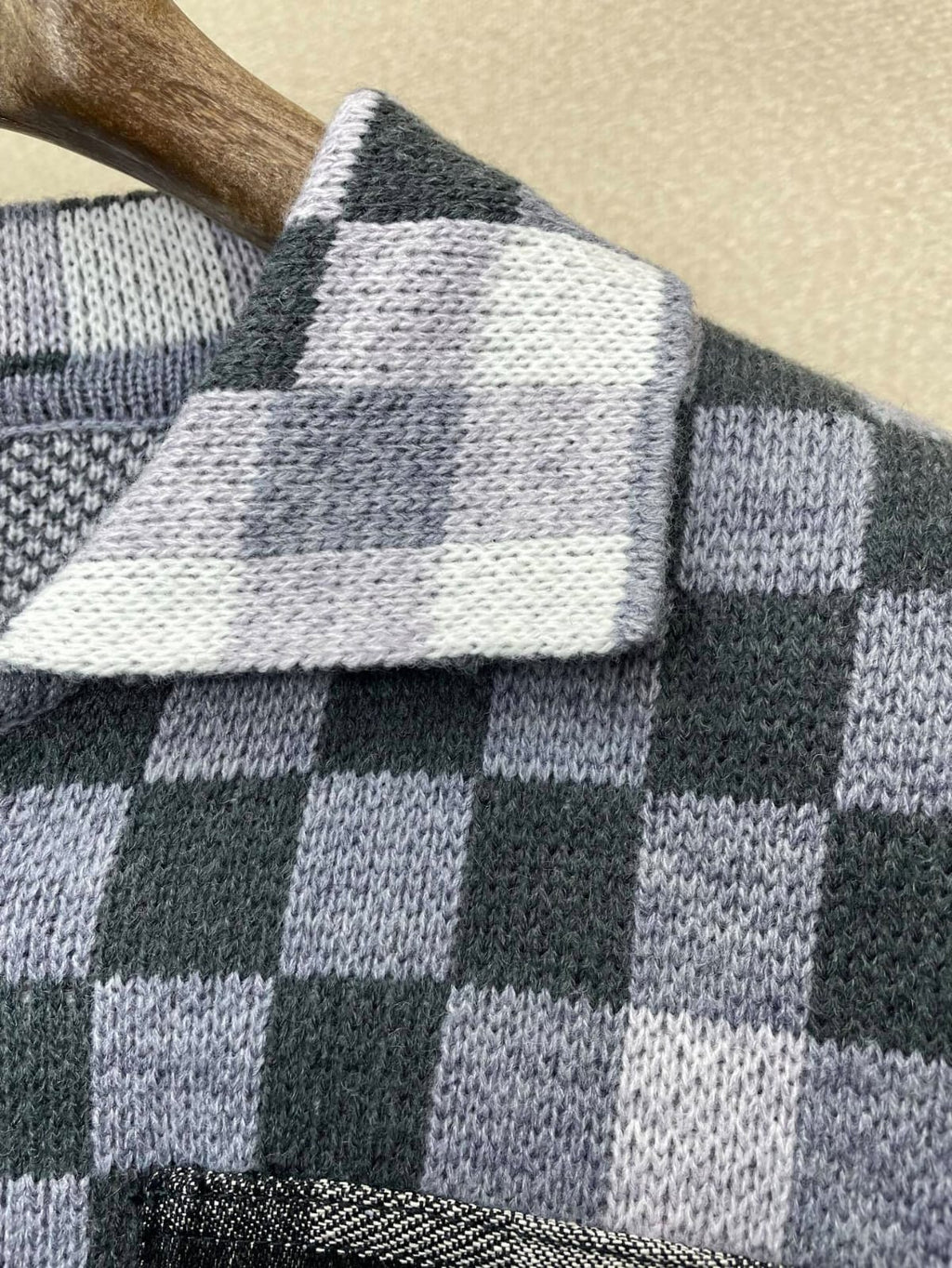 Louis Vuitton Distressed Damier Knit Cardigan
