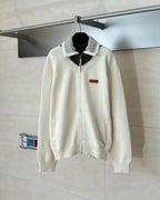 Louis Vuitton - Contrast-Collar Zip-Up Knit Blouson – Ecru