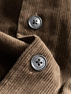 ZEGNA Men's Brown Fine-Wale Cotton Corduroy Overshirt