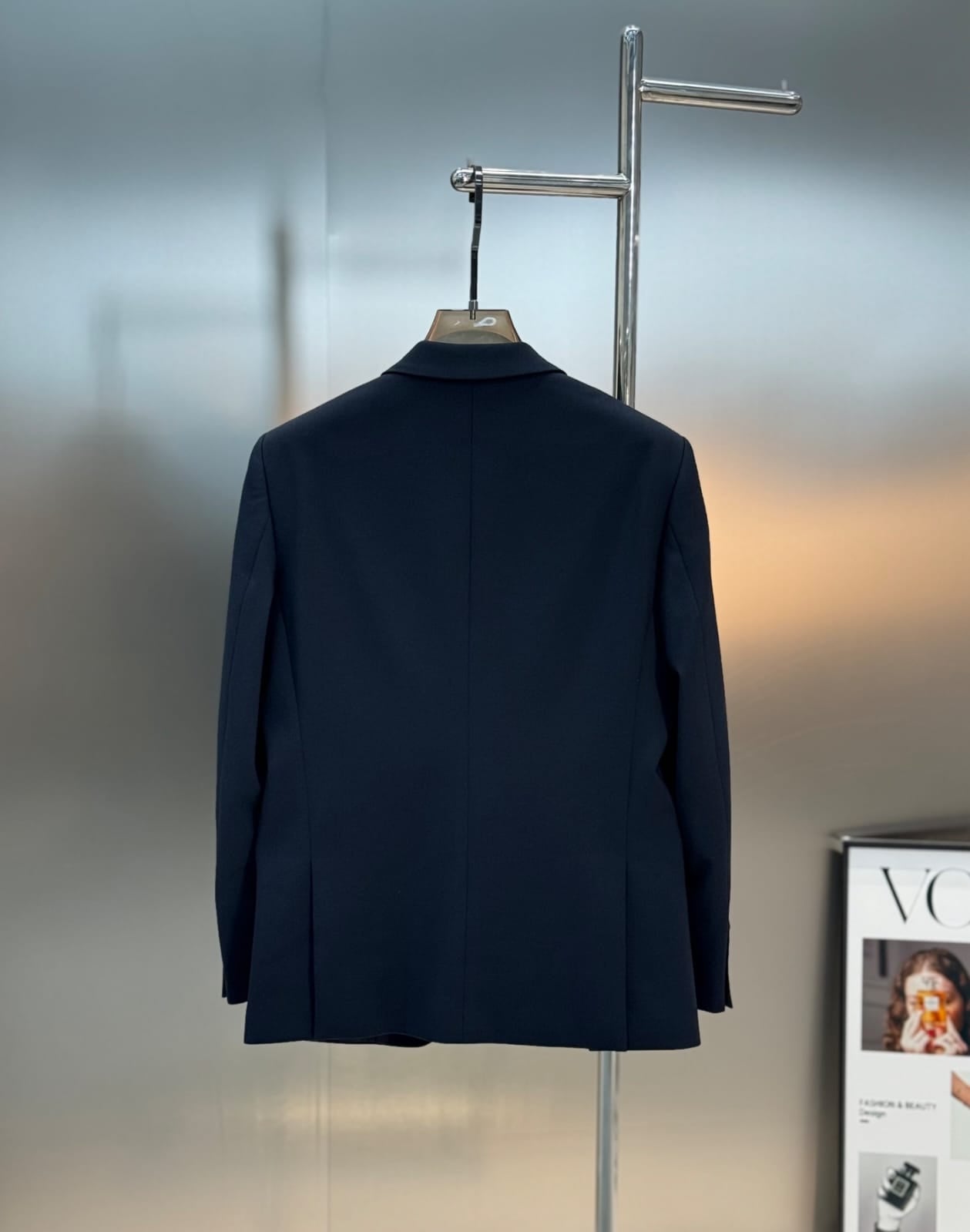 Dolce & Gabbana - Navy Tailored Suit with Gold Embroidered Crest