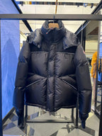 Moncler Grenoble Albiez Black Down Jacket with Faux-Fur Trim