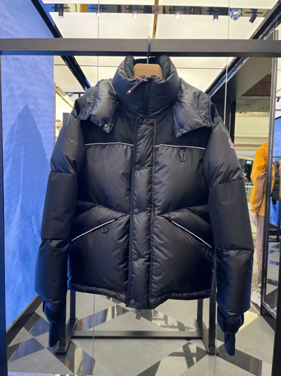 Moncler Grenoble Albiez Black Down Jacket with Faux-Fur Trim