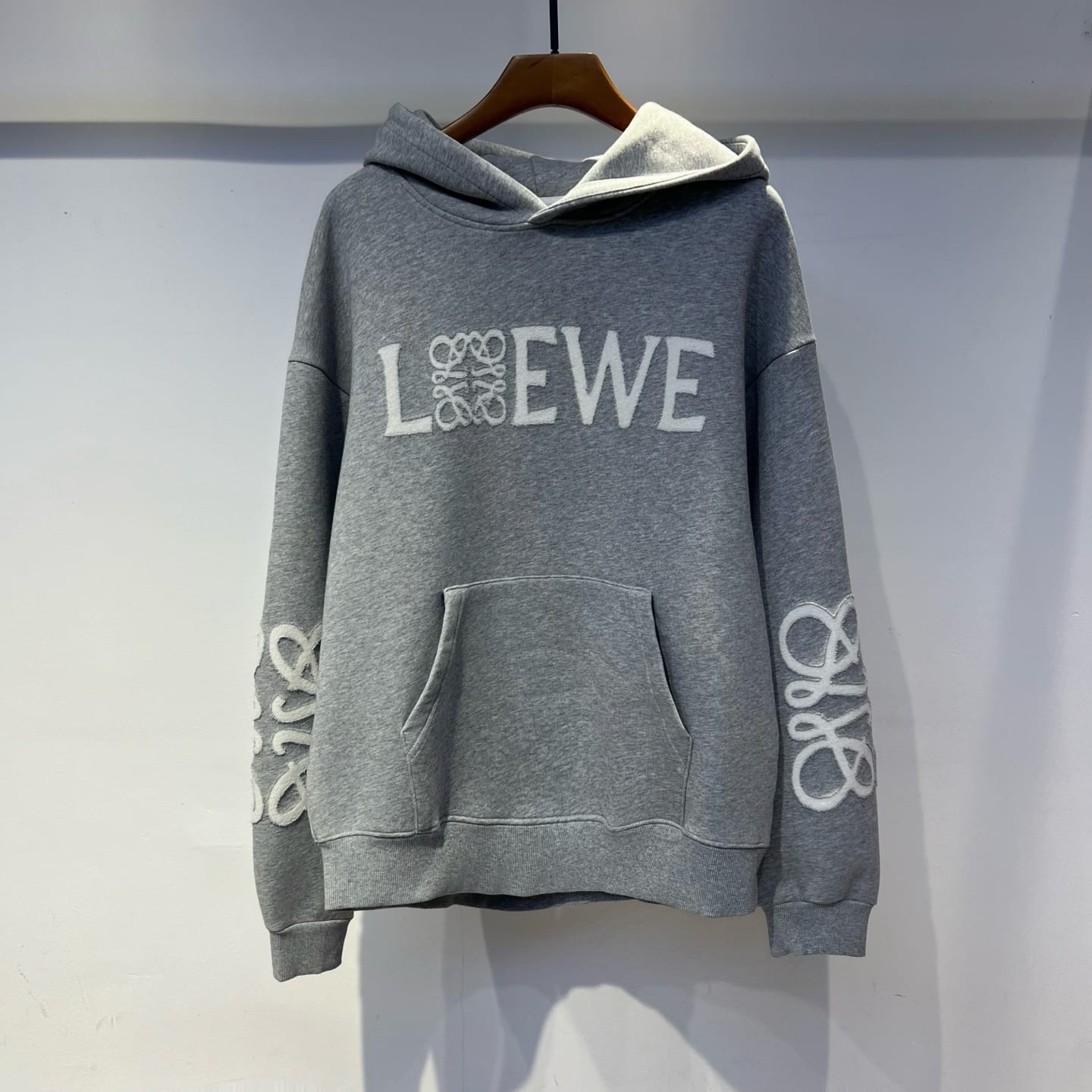 Loewe - Grey Anagram Embroidered Hoodie