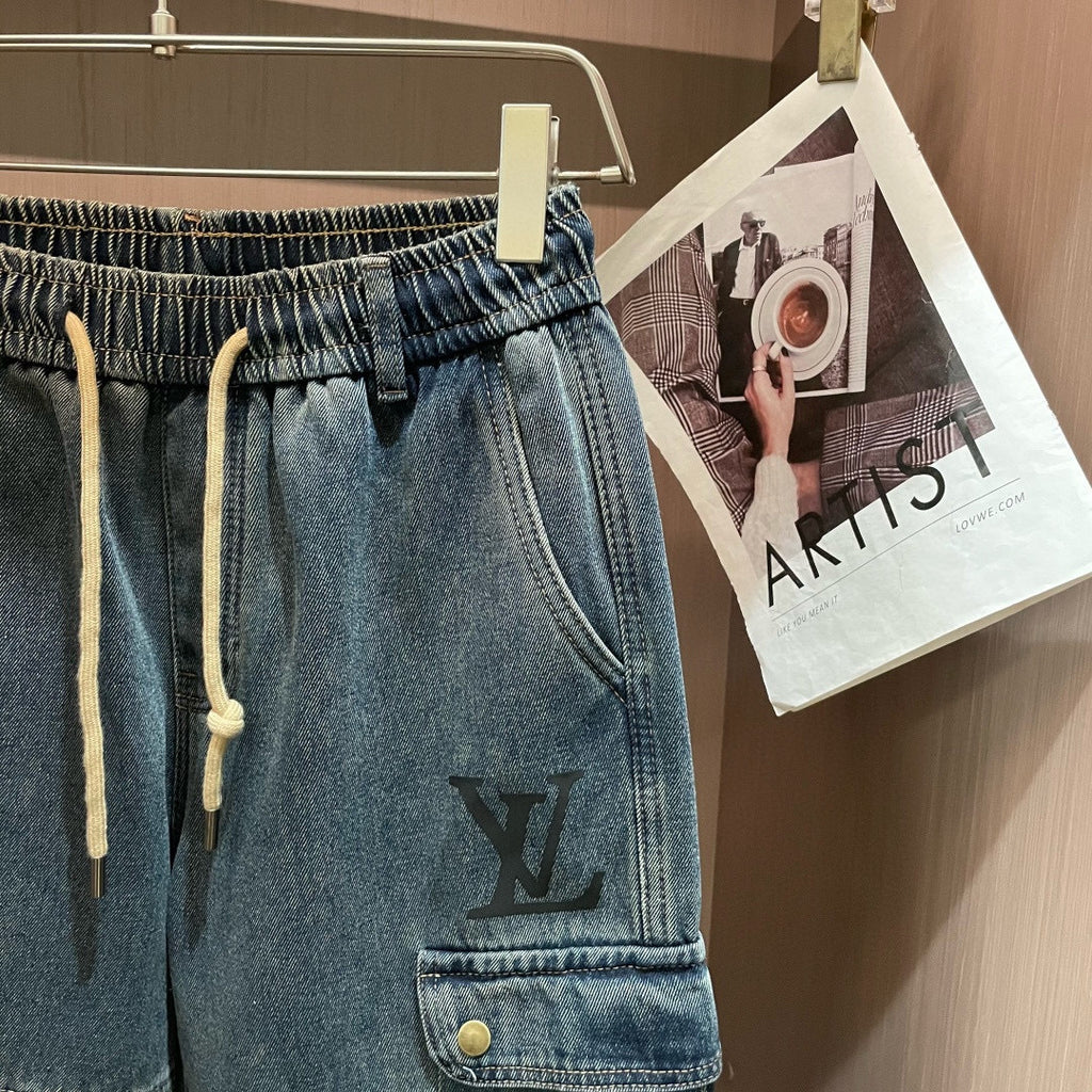 Louis Vuitton - LV Monogram Washed Denim Cargo Jeans – Loose Fit