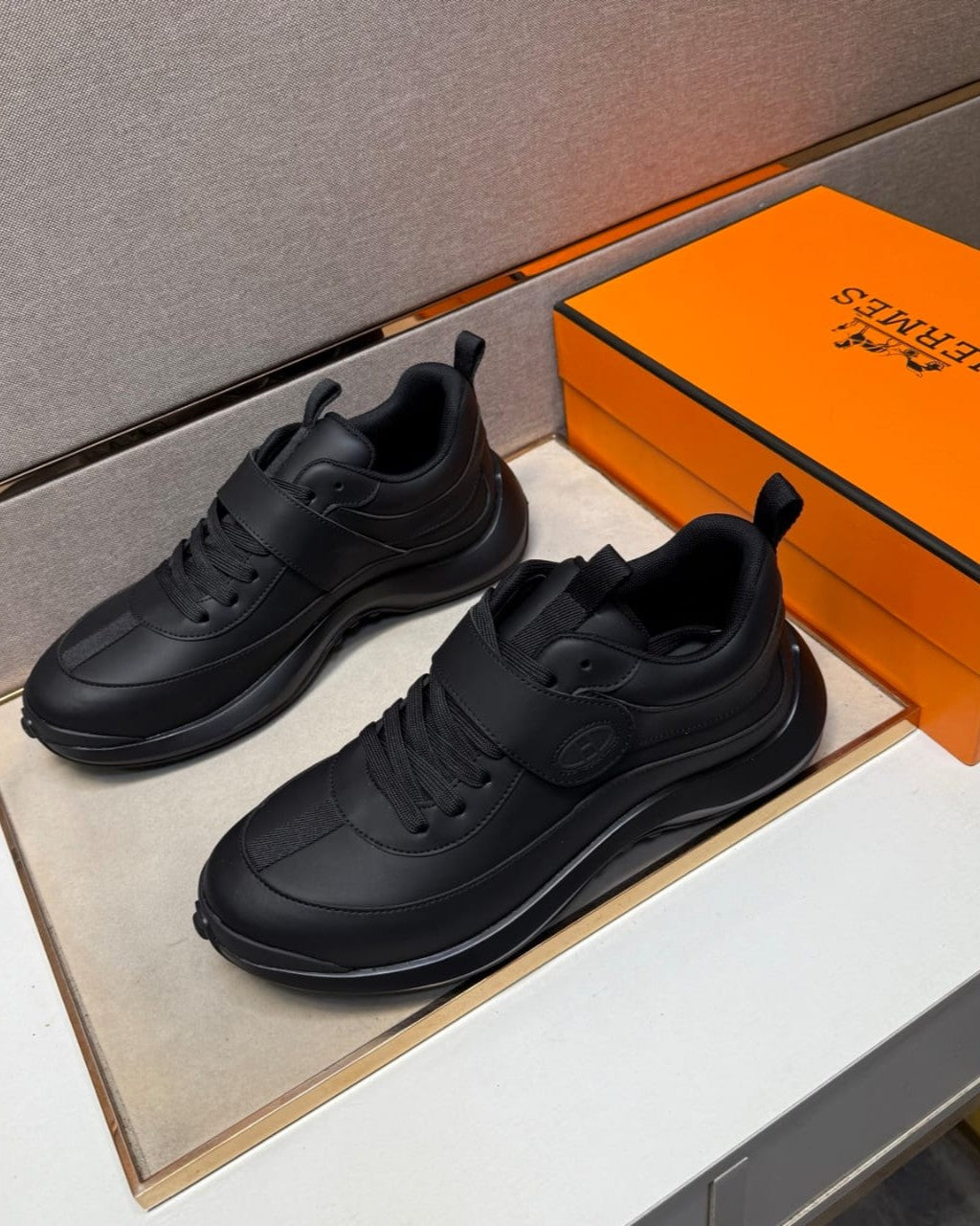 Hermès Loop Sneaker in Black Calfskin