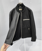 Hermès - Men's Textured Leather Bomber Jacket - Black