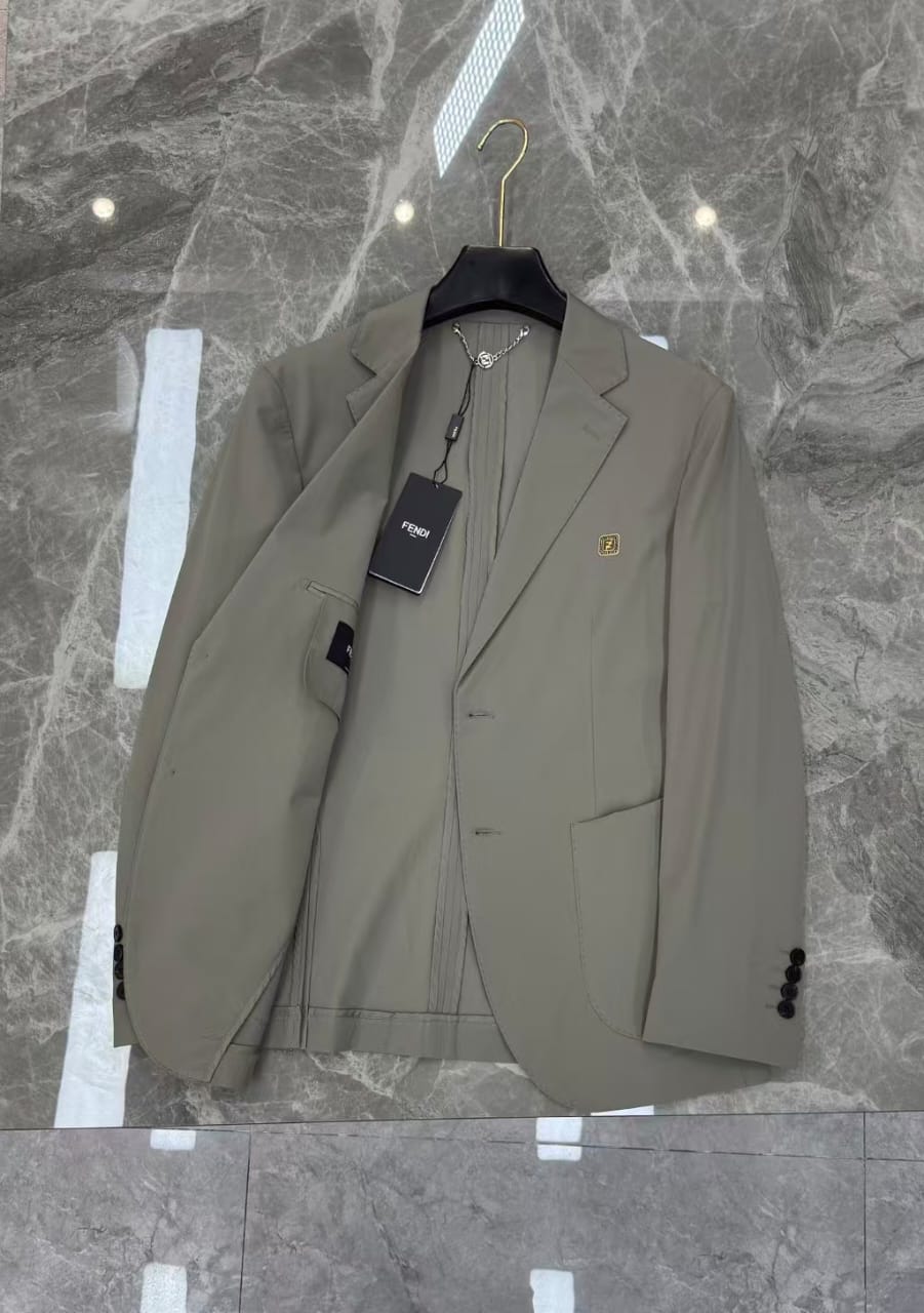 Fendi Men's Khaki Casual Blazer Suit Set