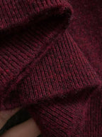 Premium Burgundy Mock Neck Sweater | Soft Knit Pullover