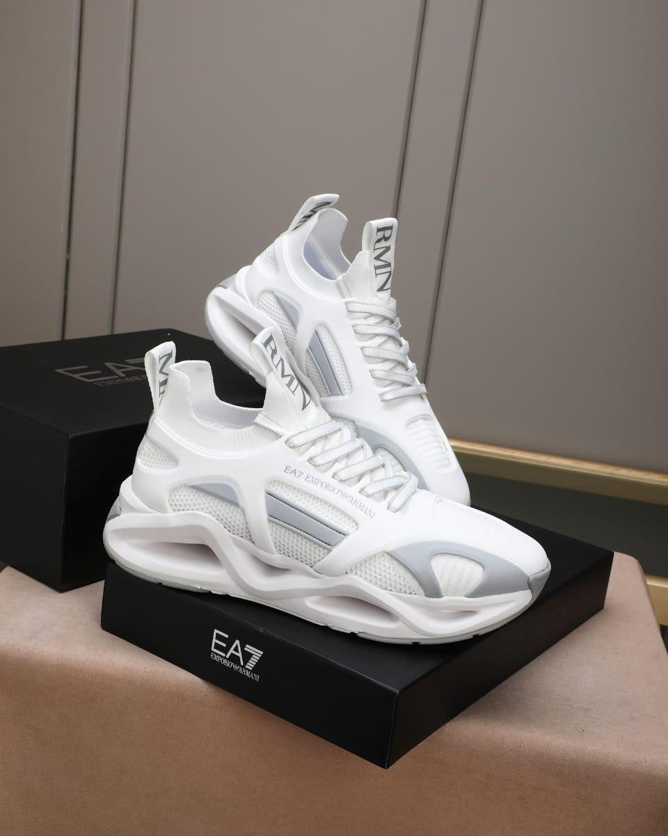EA7 Emporio Armani Men's Infinity Cage White Sneakers