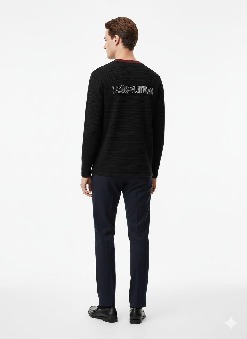 Louis Vuitton - Black Knit Logo Henley