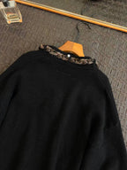 Ader Error Black V-Neck Cardigan with Unique Braided Accent