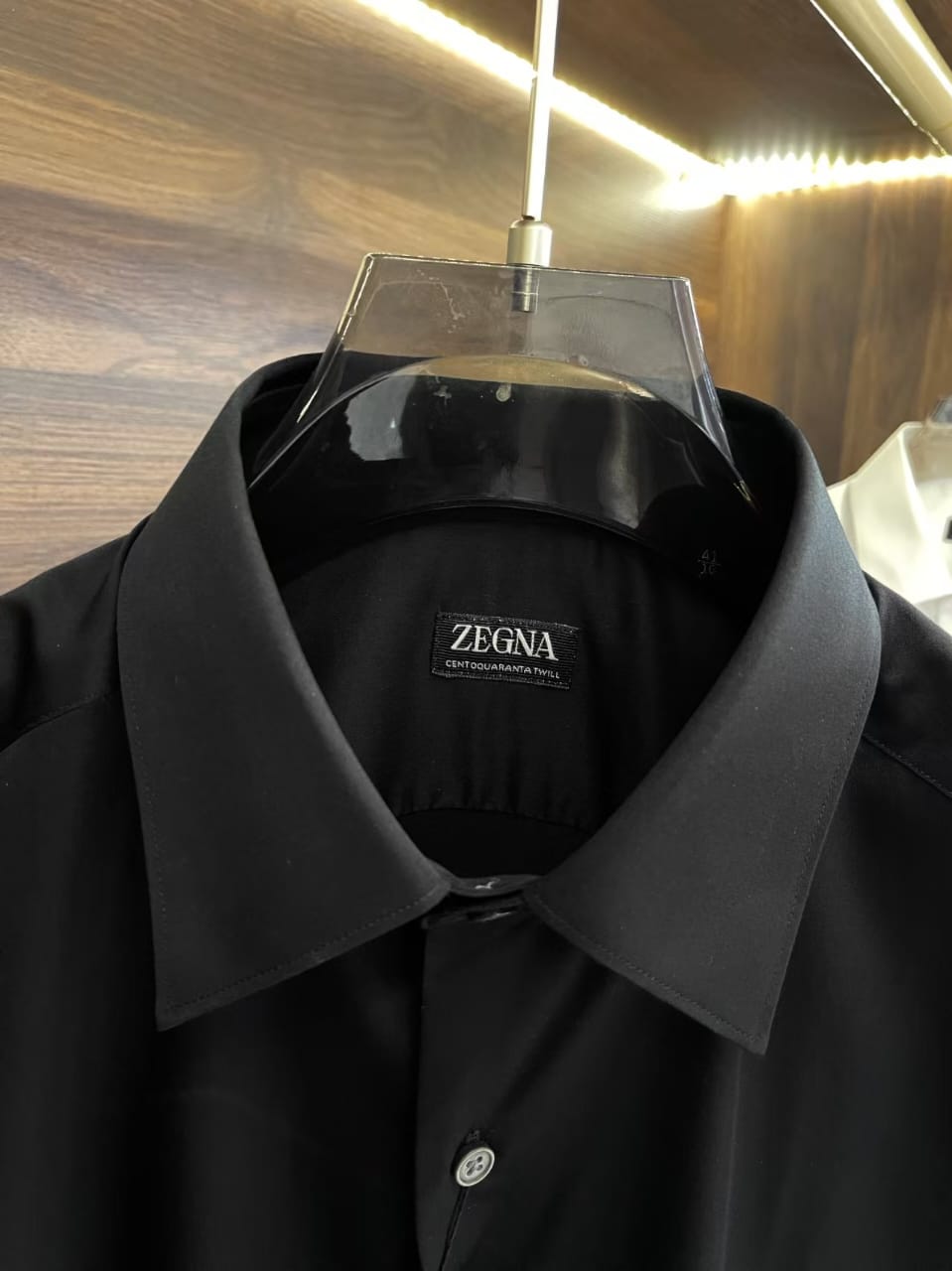 Zegna - Men's Classic Black Cotton Button-Up Shirt