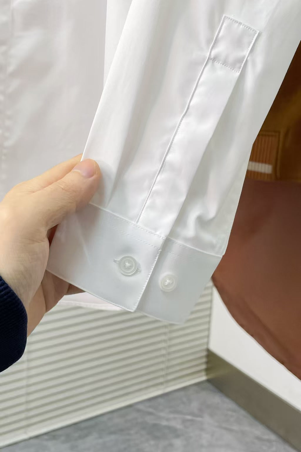 Dior - White Cotton Shirt with Scattered Black Embroidery