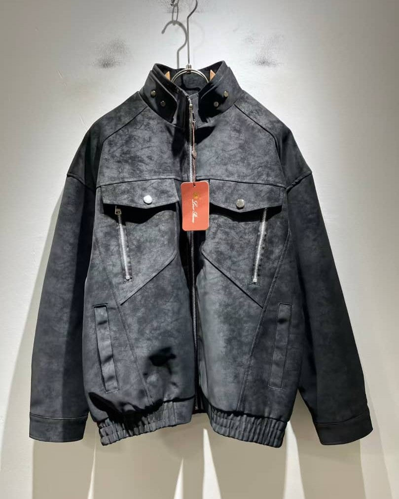 Loro Piana - Suede Utility Bomber Jacket - Charcoal Grey