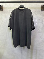 Balenciaga Stripe Logo T-Shirt – Faded Black Vintage Jersey