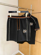 Summer Casual 2-Piece Tracksuit – Short Sleeve Crewneck & Drawstring Shorts Set