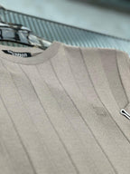 Brunello Cucinelli - Ribbed Cotton-Silk Knit T-Shirt in Sand