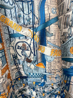 Hermès - Men's Architectural City Print Long-Sleeve Shirt - Orange & Blue