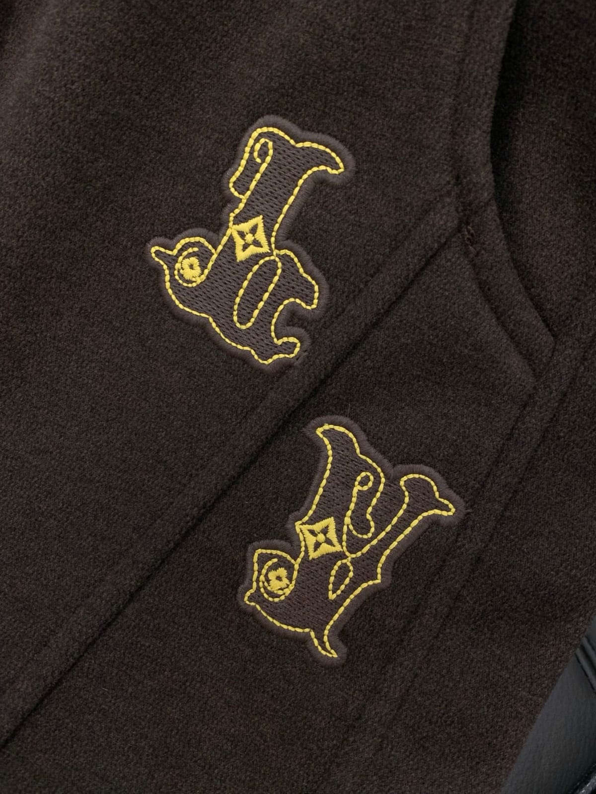 Louis Vuitton - Dark Brown Embroidered Logo Sweatpants
