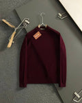Premium Burgundy Mock Neck Sweater | Soft Knit Pullover
