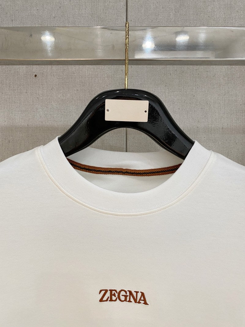 Zegna Luxury Cotton Cream T-Shirt & Shorts Matching