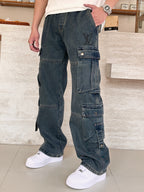 Louis Vuitton - LV Monogram Washed Denim Cargo Jeans – Loose Fit