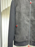 Kiton - Men's Two-Tone Suede Black Bomber Jacket
