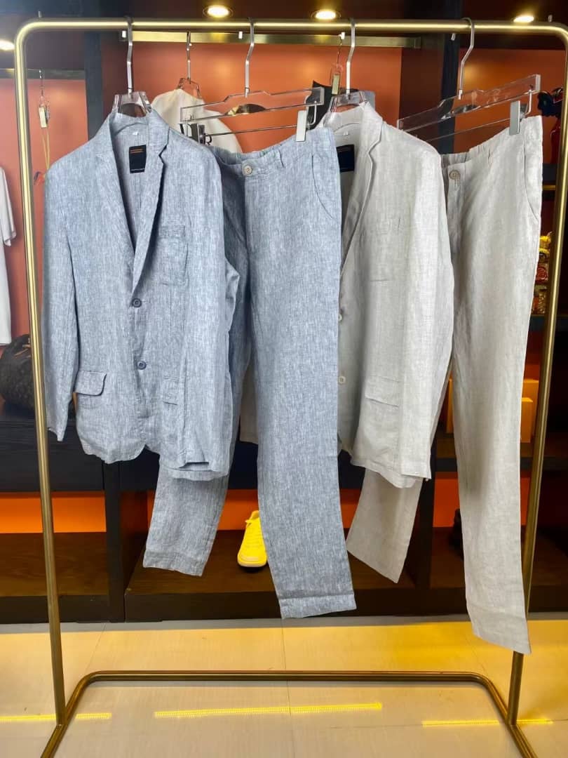 Men's Summer Linen Suit – Tailored Blazer and Pants Two-Piece Set