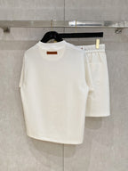 Zegna Luxury Cotton Cream T-Shirt & Shorts Matching