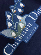 Christian Dior - Navy & White Contrast-Sleeve Knitted Zip Hoodie