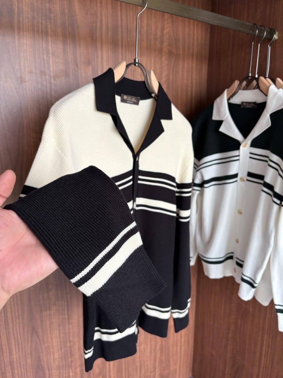 Loro Piana - Striped Knit Cardigan - Black/White