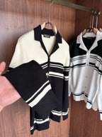 Loro Piana - Striped Knit Cardigan - Black/White