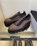 Givenchy - Brown Leather & Neoprene Zip-Front Trainers with Chunky Sole