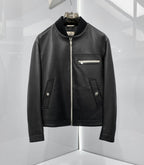 Hermès - Men's Textured Leather Bomber Jacket - Black