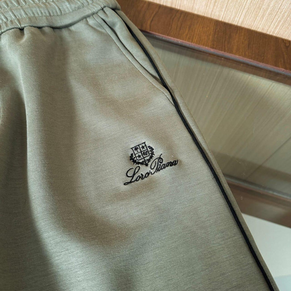 Loro Piana - Sage Green Contrast-Pipe Half-Zip Tracksuit Set