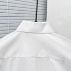 Dior - White Cotton Shirt with Scattered Black Embroidery