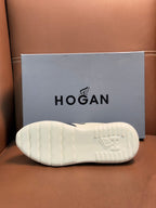 Hogan - Slip-On Sneaker in Navy Blue and White Suede/Tech Fabric