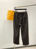 Louis Vuitton - Dark Brown Embroidered Logo Sweatpants